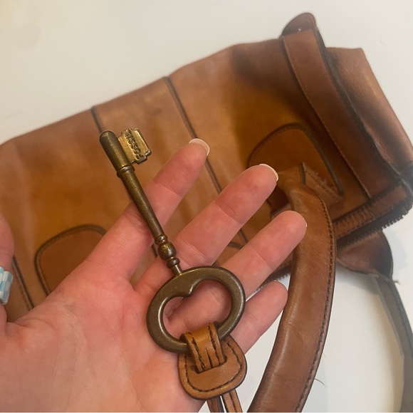 Fossil Brown Leather Handbag Purse - Picture 3 of 4